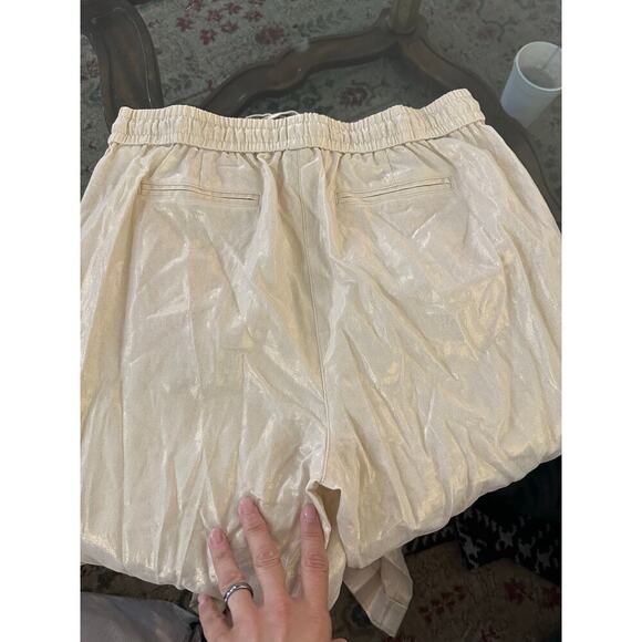 Anne Klein Women's Chalk Gold Linen Blend Trouser Pants Size Medium - Picture 11 of 11